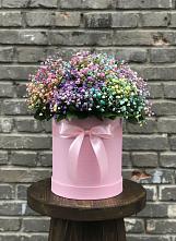 Цветочная композиция из Гипсофила и Розы в шляпной коробке #REPLACE_PRED# Бобровский
