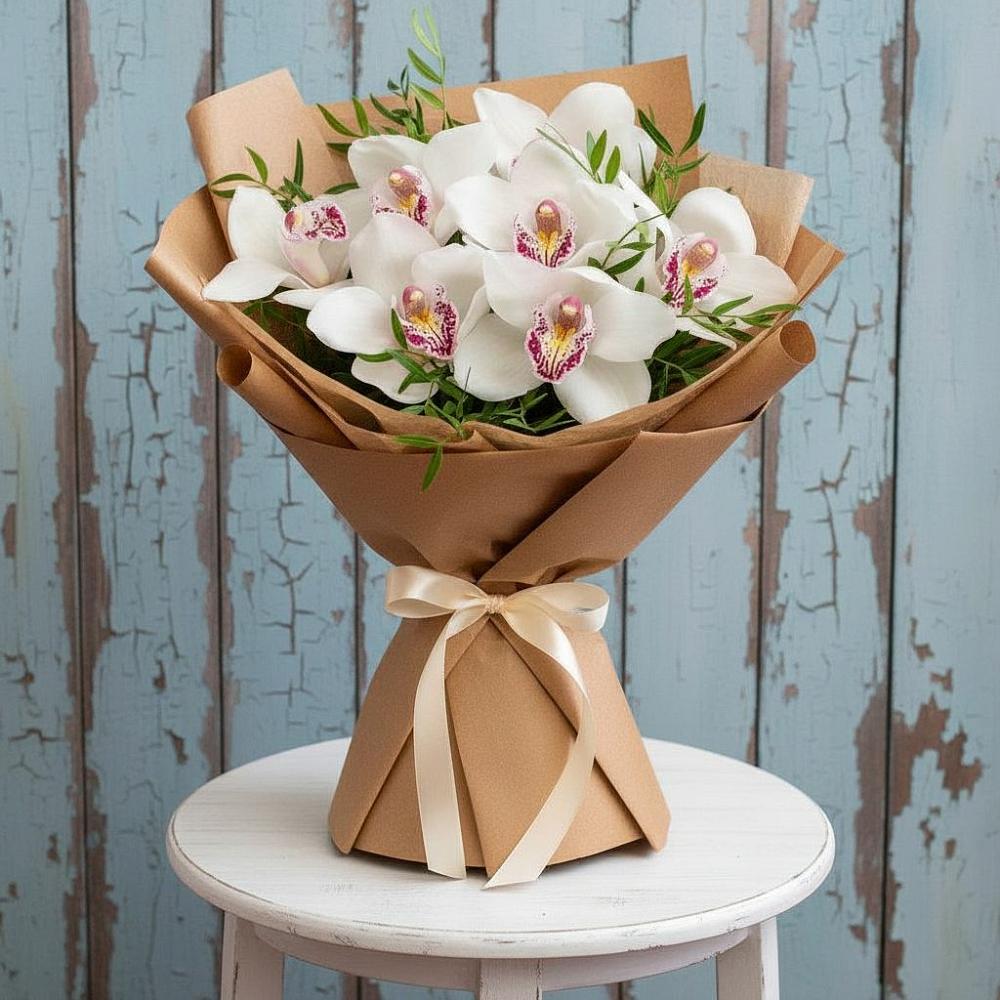 Букет цветов из: Орхидеи и Розы в Бобровский