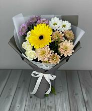 Букет цветов из:  Розы, Герберы и Хризантемы #REPLACE_PRED# Бобровский