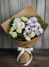Букет цветов из:  Хризантемы и Розы в Бобровский