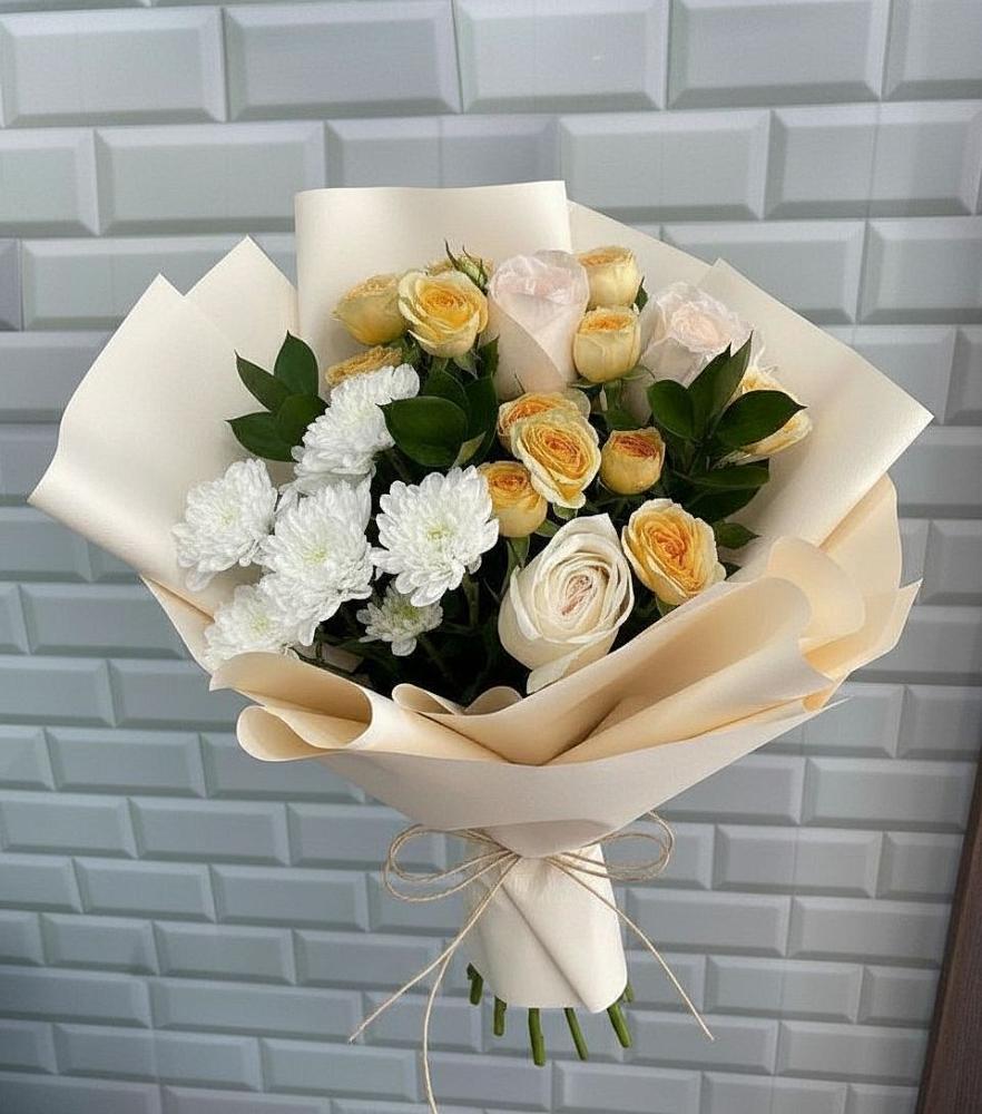 Букет цветов из: Розы и Хризантемы в Бобровский