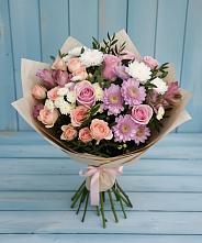 Букет цветов из:  Хризантемы, Розы и Альстромерии #REPLACE_PRED# Бобровский