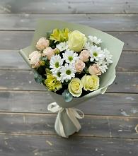Букет цветов из:  Альстромерии, Розы и Хризантемы в Бобровский