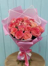 Букет 15 Розовых роз Равель в Бобровский